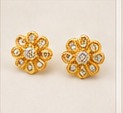 Gold floral earrings