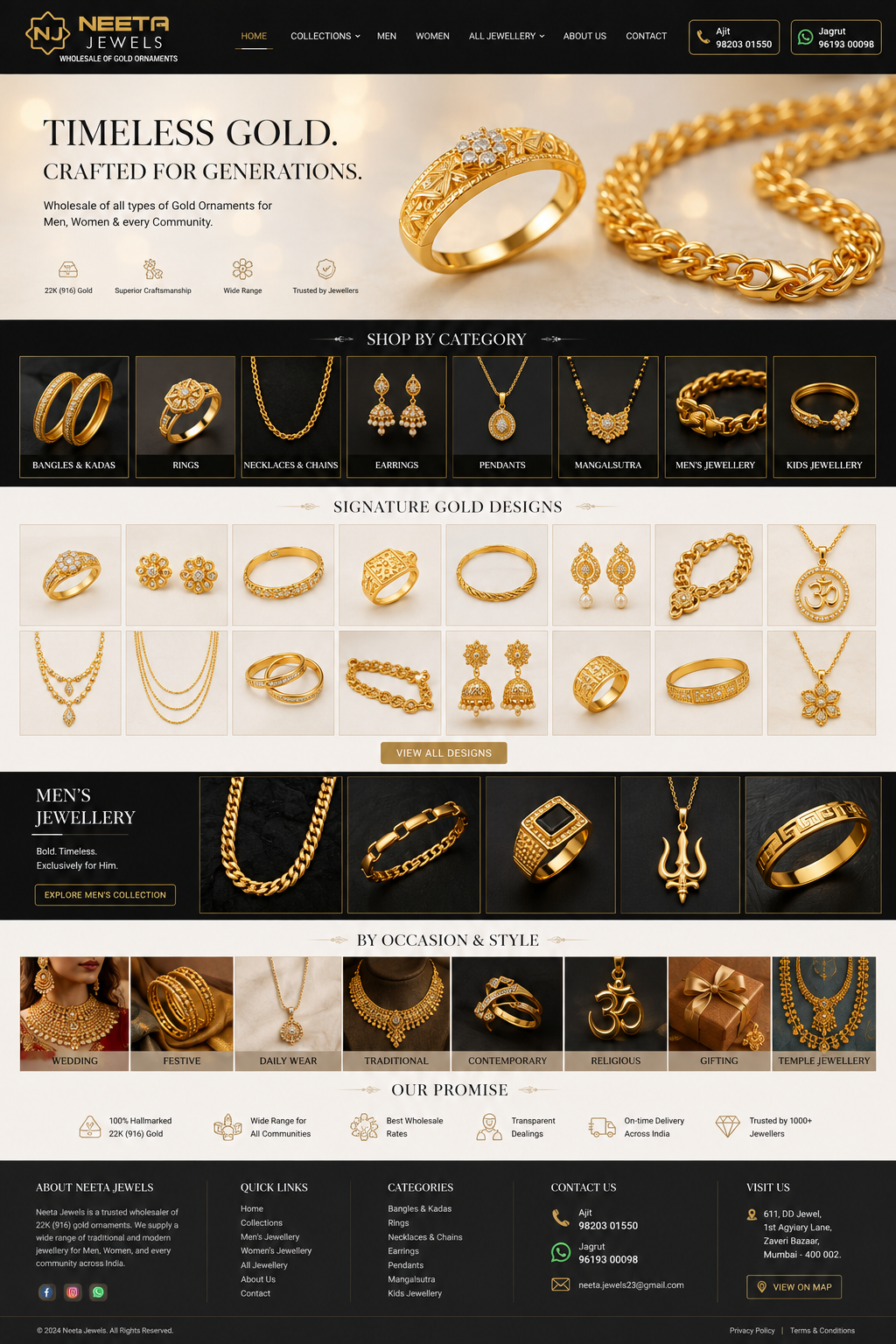 Gold jewellery assortment